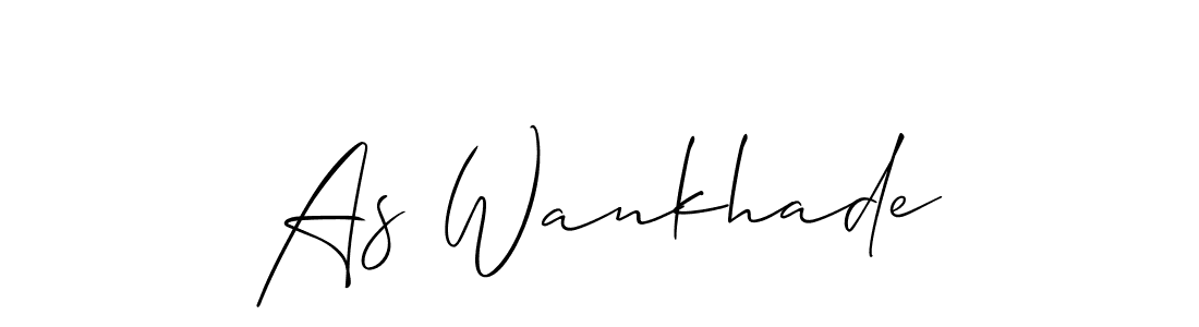 The best way (Allison_Script) to make a short signature is to pick only two or three words in your name. The name As Wankhade include a total of six letters. For converting this name. As Wankhade signature style 2 images and pictures png