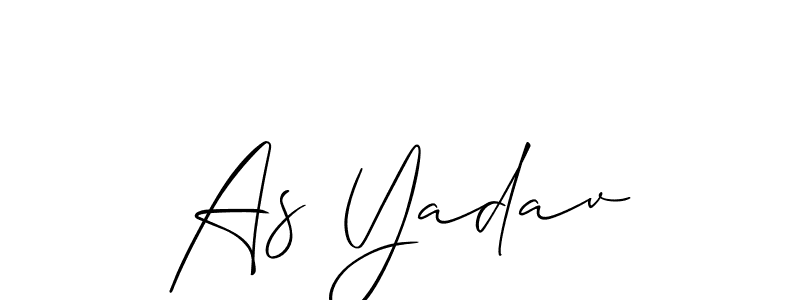 The best way (Allison_Script) to make a short signature is to pick only two or three words in your name. The name As Yadav include a total of six letters. For converting this name. As Yadav signature style 2 images and pictures png