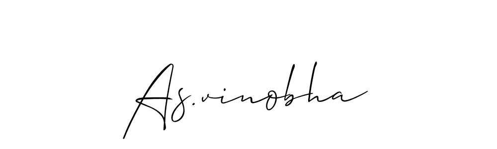 if you are searching for the best signature style for your name As.vinobha. so please give up your signature search. here we have designed multiple signature styles  using Allison_Script. As.vinobha signature style 2 images and pictures png