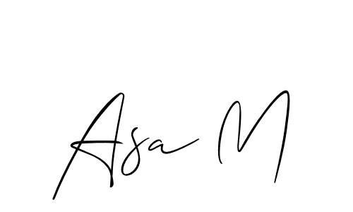 You should practise on your own different ways (Allison_Script) to write your name (Asa M) in signature. don't let someone else do it for you. Asa M signature style 2 images and pictures png