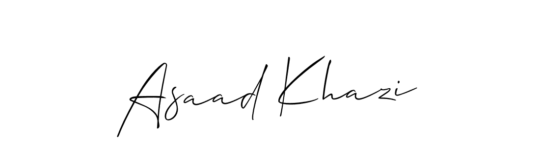 It looks lik you need a new signature style for name Asaad Khazi. Design unique handwritten (Allison_Script) signature with our free signature maker in just a few clicks. Asaad Khazi signature style 2 images and pictures png