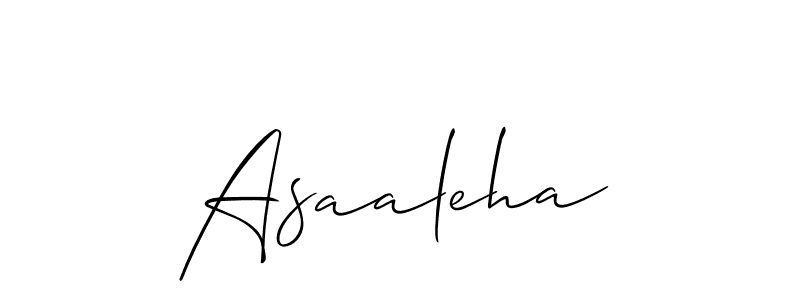 You should practise on your own different ways (Allison_Script) to write your name (Asaaleha) in signature. don't let someone else do it for you. Asaaleha signature style 2 images and pictures png