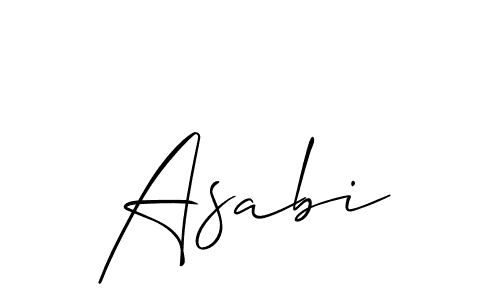 It looks lik you need a new signature style for name Asabi. Design unique handwritten (Allison_Script) signature with our free signature maker in just a few clicks. Asabi signature style 2 images and pictures png