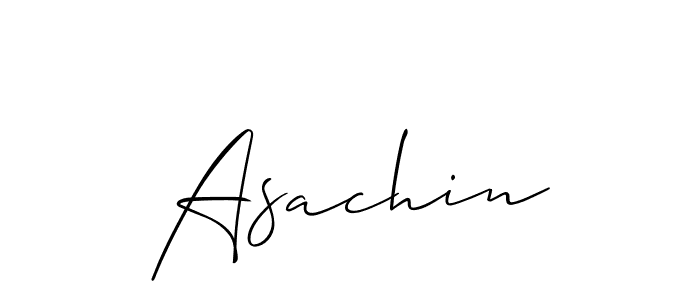 Use a signature maker to create a handwritten signature online. With this signature software, you can design (Allison_Script) your own signature for name Asachin. Asachin signature style 2 images and pictures png