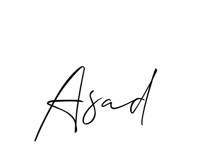 The best way (Allison_Script) to make a short signature is to pick only two or three words in your name. The name Asad include a total of six letters. For converting this name. Asad signature style 2 images and pictures png