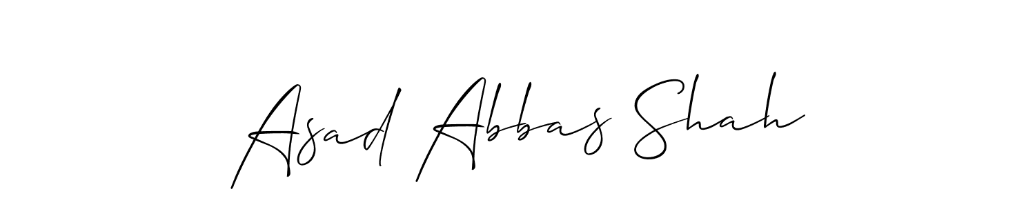 You should practise on your own different ways (Allison_Script) to write your name (Asad Abbas Shah) in signature. don't let someone else do it for you. Asad Abbas Shah signature style 2 images and pictures png