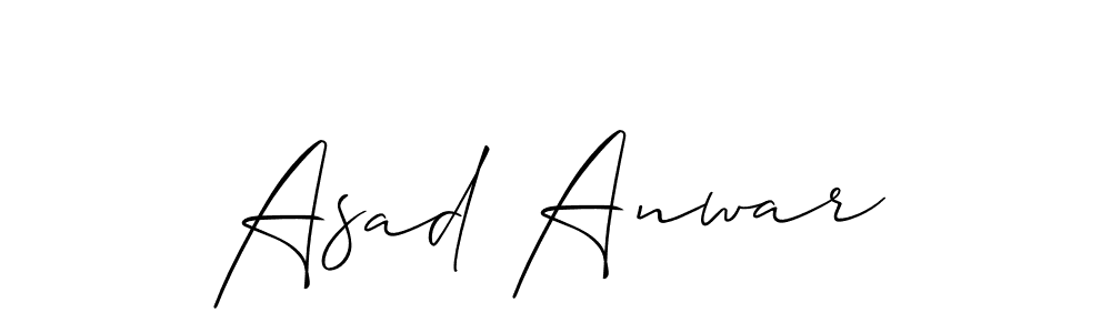 How to make Asad Anwar name signature. Use Allison_Script style for creating short signs online. This is the latest handwritten sign. Asad Anwar signature style 2 images and pictures png