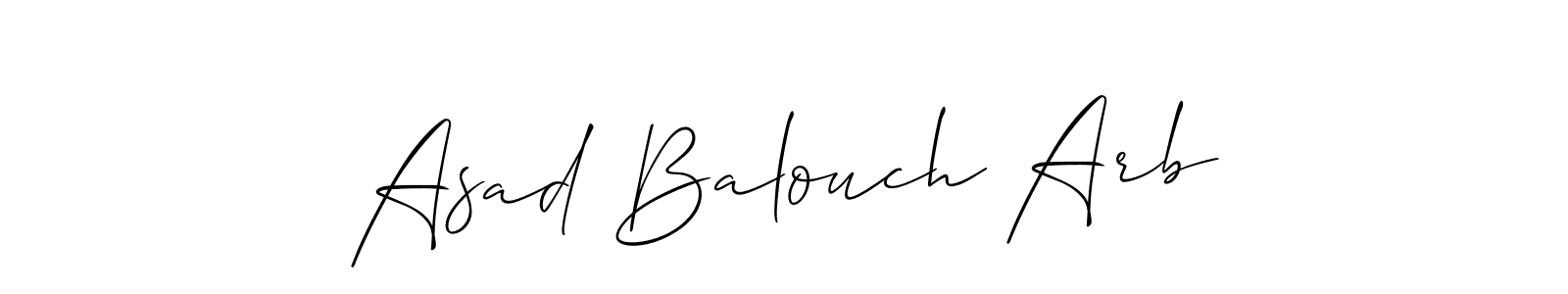 Allison_Script is a professional signature style that is perfect for those who want to add a touch of class to their signature. It is also a great choice for those who want to make their signature more unique. Get Asad Balouch Arb name to fancy signature for free. Asad Balouch Arb signature style 2 images and pictures png