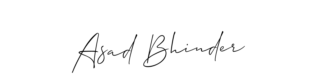 How to make Asad Bhinder name signature. Use Allison_Script style for creating short signs online. This is the latest handwritten sign. Asad Bhinder signature style 2 images and pictures png