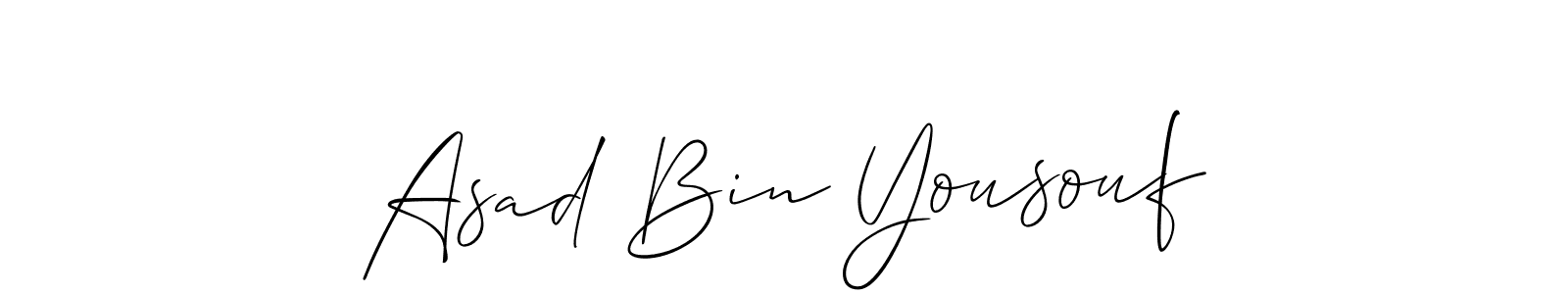 Design your own signature with our free online signature maker. With this signature software, you can create a handwritten (Allison_Script) signature for name Asad Bin Yousouf. Asad Bin Yousouf signature style 2 images and pictures png