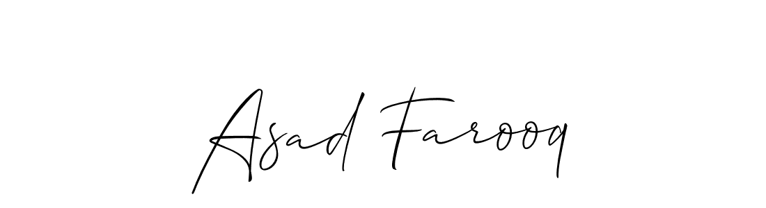 Allison_Script is a professional signature style that is perfect for those who want to add a touch of class to their signature. It is also a great choice for those who want to make their signature more unique. Get Asad Farooq name to fancy signature for free. Asad Farooq signature style 2 images and pictures png