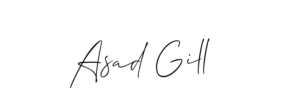 This is the best signature style for the Asad Gill name. Also you like these signature font (Allison_Script). Mix name signature. Asad Gill signature style 2 images and pictures png