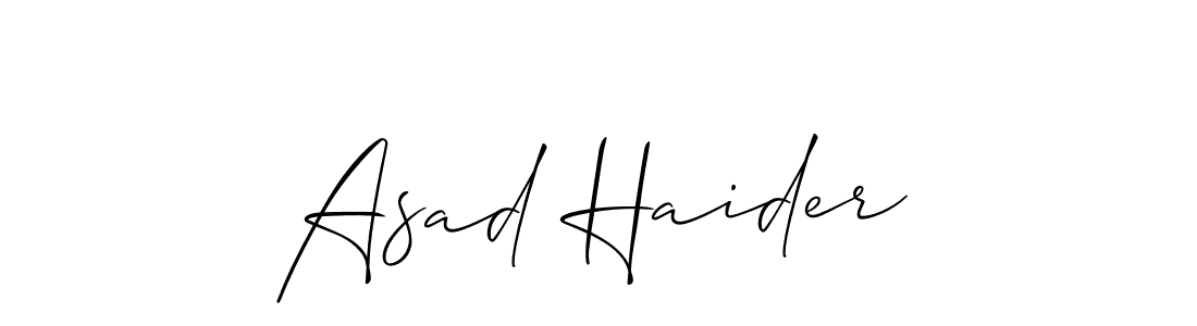 How to make Asad Haider signature? Allison_Script is a professional autograph style. Create handwritten signature for Asad Haider name. Asad Haider signature style 2 images and pictures png