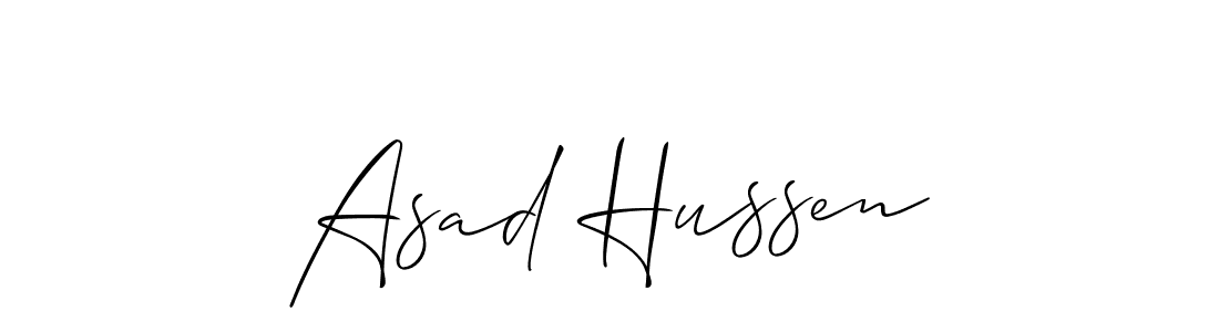 You should practise on your own different ways (Allison_Script) to write your name (Asad Hussen) in signature. don't let someone else do it for you. Asad Hussen signature style 2 images and pictures png