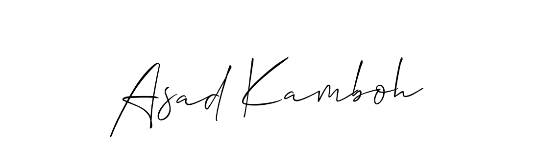 You should practise on your own different ways (Allison_Script) to write your name (Asad Kamboh) in signature. don't let someone else do it for you. Asad Kamboh signature style 2 images and pictures png