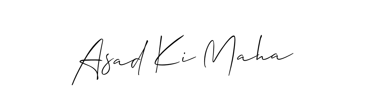 Make a short Asad Ki Maha signature style. Manage your documents anywhere anytime using Allison_Script. Create and add eSignatures, submit forms, share and send files easily. Asad Ki Maha signature style 2 images and pictures png