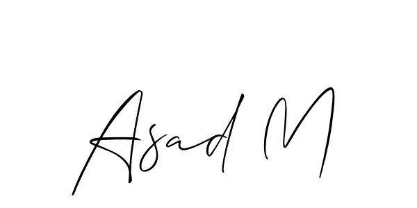 You should practise on your own different ways (Allison_Script) to write your name (Asad M) in signature. don't let someone else do it for you. Asad M signature style 2 images and pictures png