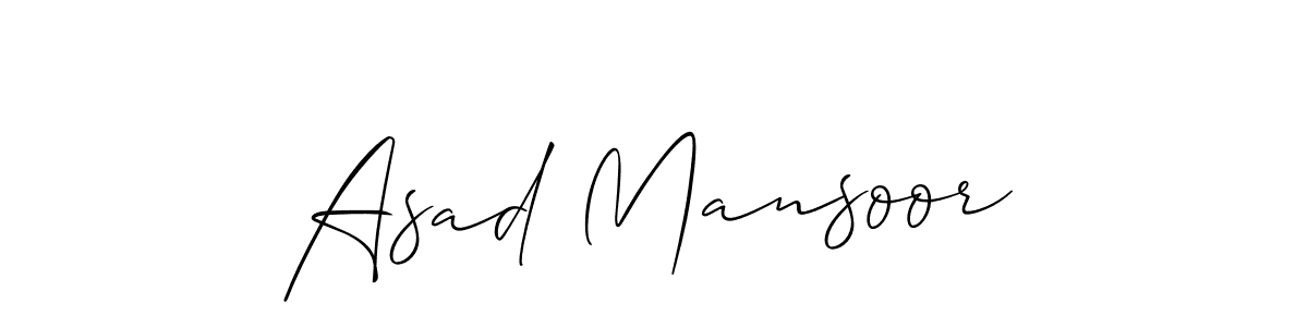 Asad Mansoor stylish signature style. Best Handwritten Sign (Allison_Script) for my name. Handwritten Signature Collection Ideas for my name Asad Mansoor. Asad Mansoor signature style 2 images and pictures png