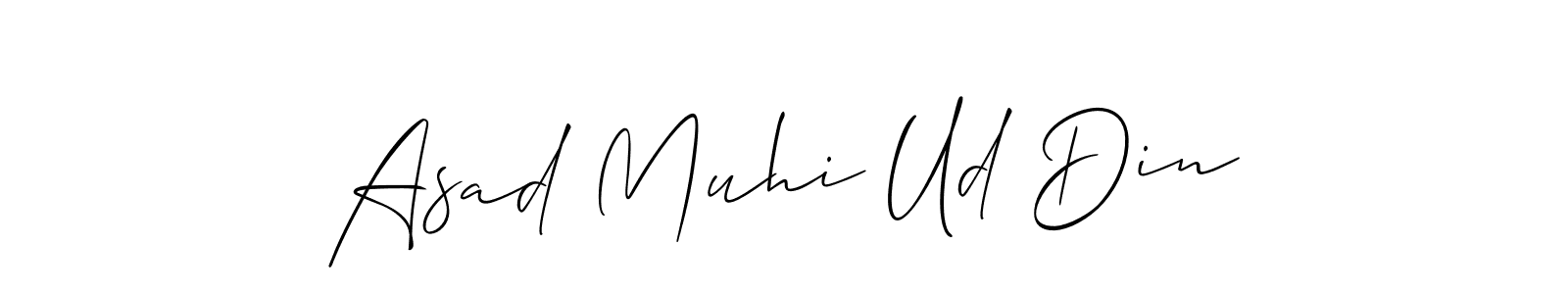 Similarly Allison_Script is the best handwritten signature design. Signature creator online .You can use it as an online autograph creator for name Asad Muhi Ud Din. Asad Muhi Ud Din signature style 2 images and pictures png