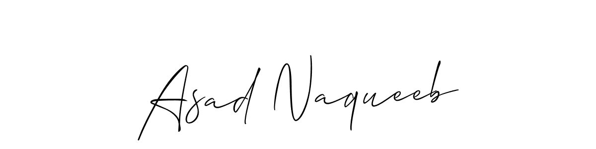Design your own signature with our free online signature maker. With this signature software, you can create a handwritten (Allison_Script) signature for name Asad Naqueeb. Asad Naqueeb signature style 2 images and pictures png