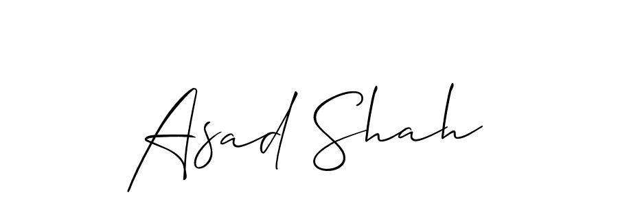 The best way (Allison_Script) to make a short signature is to pick only two or three words in your name. The name Asad Shah include a total of six letters. For converting this name. Asad Shah signature style 2 images and pictures png