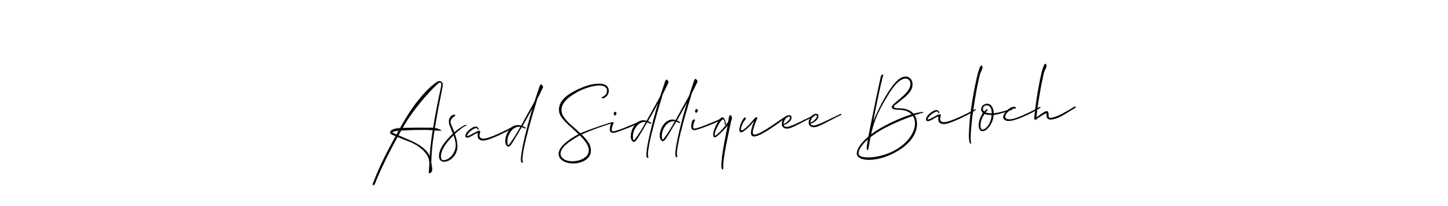 Make a beautiful signature design for name Asad Siddiquee Baloch. With this signature (Allison_Script) style, you can create a handwritten signature for free. Asad Siddiquee Baloch signature style 2 images and pictures png