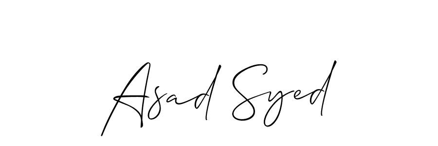 Create a beautiful signature design for name Asad Syed. With this signature (Allison_Script) fonts, you can make a handwritten signature for free. Asad Syed signature style 2 images and pictures png