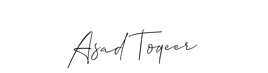 Design your own signature with our free online signature maker. With this signature software, you can create a handwritten (Allison_Script) signature for name Asad Toqeer. Asad Toqeer signature style 2 images and pictures png