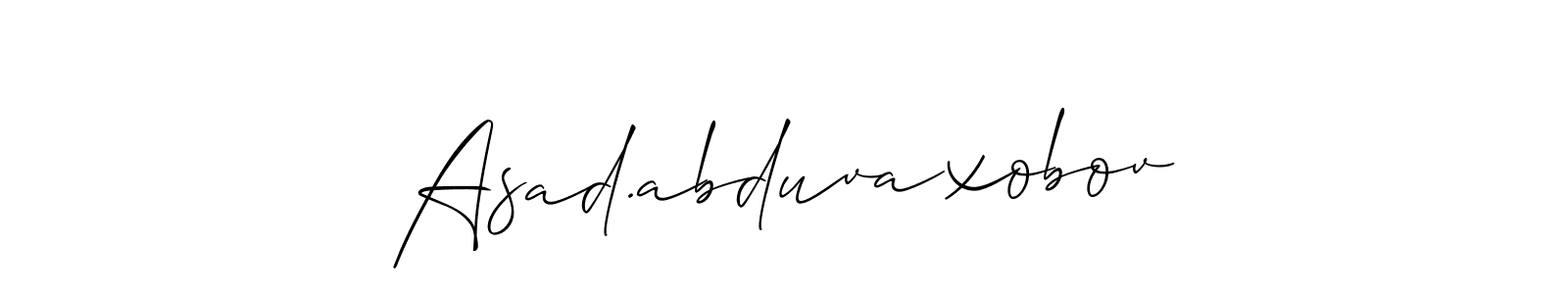 How to make Asad.abduvaxobov signature? Allison_Script is a professional autograph style. Create handwritten signature for Asad.abduvaxobov name. Asad.abduvaxobov signature style 2 images and pictures png