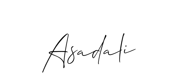 if you are searching for the best signature style for your name Asadali. so please give up your signature search. here we have designed multiple signature styles  using Allison_Script. Asadali signature style 2 images and pictures png