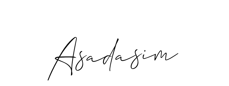 Design your own signature with our free online signature maker. With this signature software, you can create a handwritten (Allison_Script) signature for name Asadasim. Asadasim signature style 2 images and pictures png