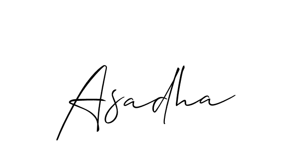if you are searching for the best signature style for your name Asadha. so please give up your signature search. here we have designed multiple signature styles  using Allison_Script. Asadha signature style 2 images and pictures png