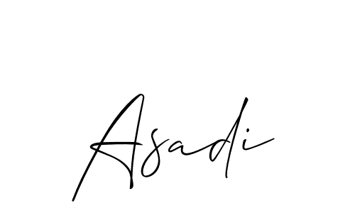 Make a beautiful signature design for name Asadi. With this signature (Allison_Script) style, you can create a handwritten signature for free. Asadi signature style 2 images and pictures png