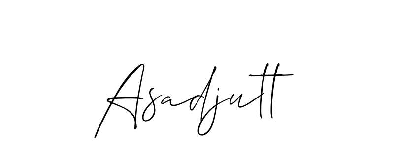 How to Draw Asadjutt signature style? Allison_Script is a latest design signature styles for name Asadjutt. Asadjutt signature style 2 images and pictures png
