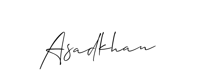 How to make Asadkhan signature? Allison_Script is a professional autograph style. Create handwritten signature for Asadkhan name. Asadkhan signature style 2 images and pictures png