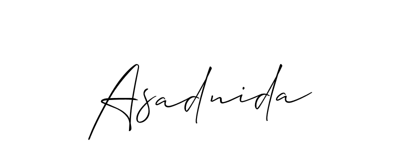 Make a beautiful signature design for name Asadnida. Use this online signature maker to create a handwritten signature for free. Asadnida signature style 2 images and pictures png