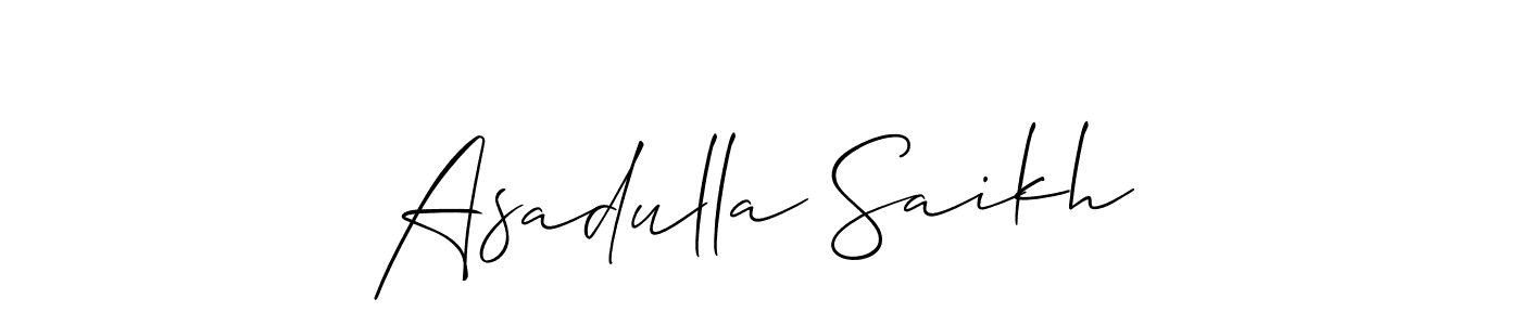 Also we have Asadulla Saikh name is the best signature style. Create professional handwritten signature collection using Allison_Script autograph style. Asadulla Saikh signature style 2 images and pictures png