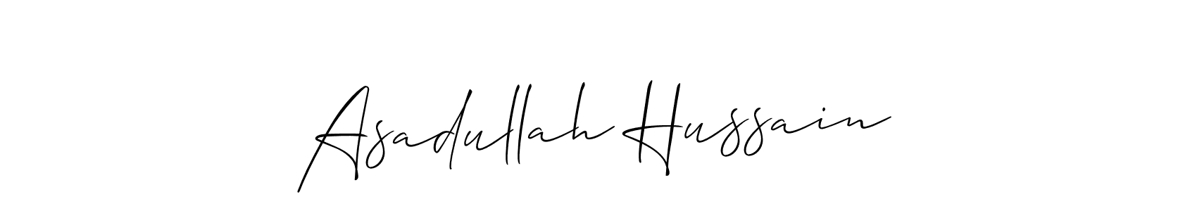 Design your own signature with our free online signature maker. With this signature software, you can create a handwritten (Allison_Script) signature for name Asadullah Hussain. Asadullah Hussain signature style 2 images and pictures png