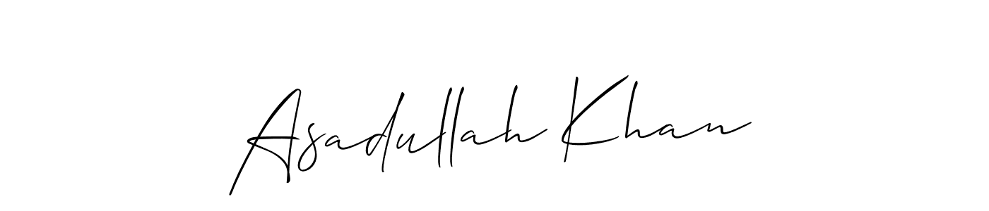 Allison_Script is a professional signature style that is perfect for those who want to add a touch of class to their signature. It is also a great choice for those who want to make their signature more unique. Get Asadullah Khan name to fancy signature for free. Asadullah Khan signature style 2 images and pictures png