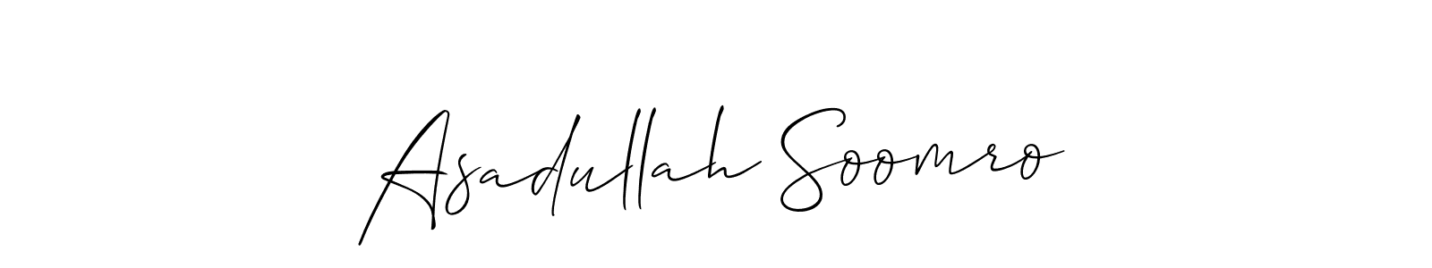 This is the best signature style for the Asadullah Soomro name. Also you like these signature font (Allison_Script). Mix name signature. Asadullah Soomro signature style 2 images and pictures png