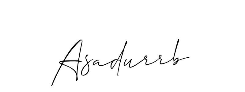 if you are searching for the best signature style for your name Asadurrb. so please give up your signature search. here we have designed multiple signature styles  using Allison_Script. Asadurrb signature style 2 images and pictures png