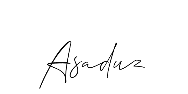 Allison_Script is a professional signature style that is perfect for those who want to add a touch of class to their signature. It is also a great choice for those who want to make their signature more unique. Get Asaduz name to fancy signature for free. Asaduz signature style 2 images and pictures png
