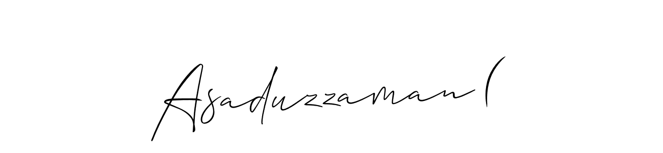 Also we have Asaduzzaman ( name is the best signature style. Create professional handwritten signature collection using Allison_Script autograph style. Asaduzzaman ( signature style 2 images and pictures png