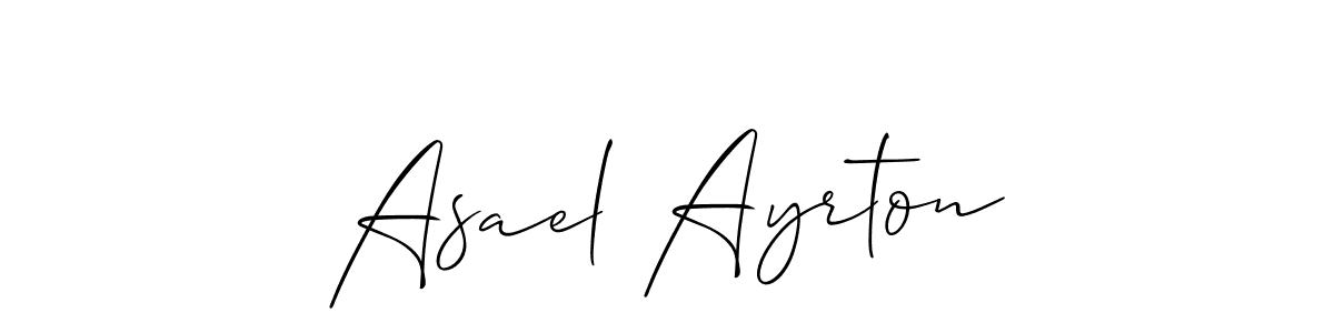 Make a short Asael Ayrton signature style. Manage your documents anywhere anytime using Allison_Script. Create and add eSignatures, submit forms, share and send files easily. Asael Ayrton signature style 2 images and pictures png