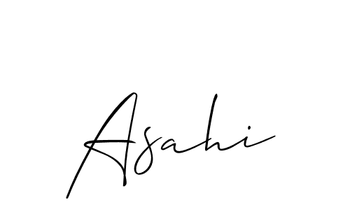 Use a signature maker to create a handwritten signature online. With this signature software, you can design (Allison_Script) your own signature for name Asahi. Asahi signature style 2 images and pictures png