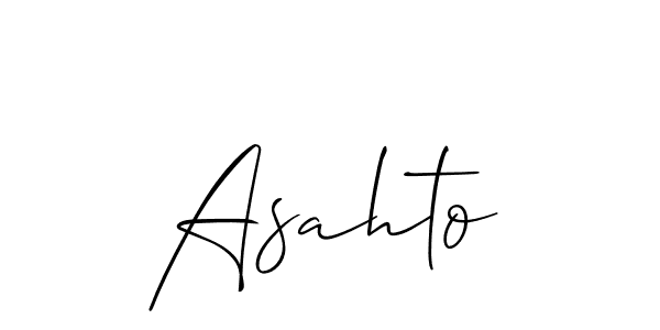 Design your own signature with our free online signature maker. With this signature software, you can create a handwritten (Allison_Script) signature for name Asahto. Asahto signature style 2 images and pictures png