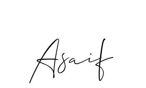 Design your own signature with our free online signature maker. With this signature software, you can create a handwritten (Allison_Script) signature for name Asaif. Asaif signature style 2 images and pictures png