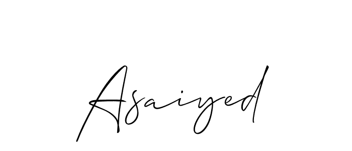 Make a short Asaiyed signature style. Manage your documents anywhere anytime using Allison_Script. Create and add eSignatures, submit forms, share and send files easily. Asaiyed signature style 2 images and pictures png