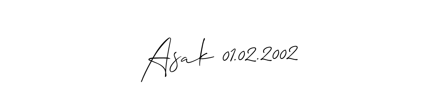 Make a short Asak 01.02.2002 signature style. Manage your documents anywhere anytime using Allison_Script. Create and add eSignatures, submit forms, share and send files easily. Asak 01.02.2002 signature style 2 images and pictures png