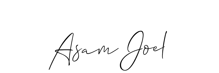 You should practise on your own different ways (Allison_Script) to write your name (Asam Joel) in signature. don't let someone else do it for you. Asam Joel signature style 2 images and pictures png